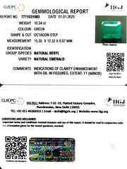 10.34/CT Natural Panna Stone with Govt. Lab Certificate-16650